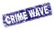 Scratched CRIME WAVE Framed Rounded Rectangle Stamp