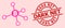 Scratched Dark Net Badge and Pink Valentine Bitcoin Nodes Mosaic