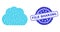 Scratched File Sharing Watermark and Recursion Cloud Icon Collage