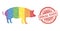 Scratched Final Days Watermark and Rainbow Pig Collage Icon of Spheres