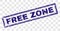 Scratched FREE ZONE Rectangle Stamp