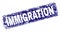 Scratched IMMIGRATION Framed Rounded Rectangle Stamp