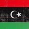 Scratched Libya flag