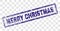 Scratched MERRY CHRISTMAS Rectangle Stamp