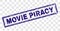 Scratched MOVIE PIRACY Rectangle Stamp