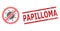 Scratched Papilloma Seal Stamp and Halftone Dotted Stop Virus