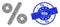 Scratched percent Round Stamp and Recursion Percent Icon Composition