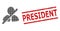 Scratched President Seal and Halftone Dotted Frorbidden Clerk