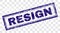 Scratched RESIGN Rectangle Stamp