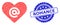 Scratched Romance Seal and Fractal Dating Heart Address Icon Collage