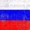 Scratched Russian Federation flag