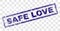 Scratched SAFE LOVE Rectangle Stamp