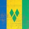 Scratched Saint Vincent and the Grenadines flag