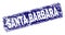 Scratched SANTA BARBARA Framed Rounded Rectangle Stamp