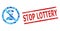 Scratched Stop Lottery Stamp Seal and Stop Policeman Composition of Round Dots