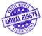 Scratched Textured ANIMAL RIGHTS Stamp Seal