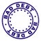 Scratched Textured BAD DEBT Round Stamp Seal