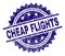 Scratched Textured CHEAP FLIGHTS Stamp Seal