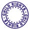 Scratched Textured CHILD RIGHTS Round Stamp Seal