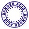 Scratched Textured DANGER ACID Round Stamp Seal