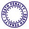 Scratched Textured DEATH PENALTY Round Stamp Seal