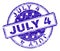 Scratched Textured JULY 4 Stamp Seal