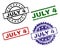 Scratched Textured JULY 4 Stamp Seals