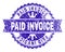 Scratched Textured PAID INVOICE Stamp Seal with Ribbon