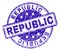 Scratched Textured REPUBLIC Stamp Seal