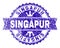 Scratched Textured SINGAPUR Stamp Seal with Ribbon