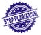 Scratched Textured STOP PLAGIARISM Stamp Seal
