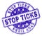 Scratched Textured STOP TICKS Stamp Seal