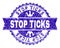 Scratched Textured STOP TICKS Stamp Seal with Ribbon