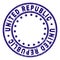 Scratched Textured UNITED REPUBLIC Round Stamp Seal