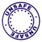 Scratched Textured UNSAFE Round Stamp Seal