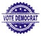 Scratched Textured VOTE DEMOCRAT Stamp Seal