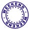 Scratched Textured WEEKEND Round Stamp Seal