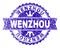 Scratched Textured WENZHOU Stamp Seal with Ribbon