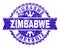 Scratched Textured ZIMBABWE Stamp Seal with Ribbon