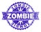 Scratched Textured ZOMBIE Stamp Seal with Ribbon