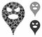 Scream smiley map marker Composition Icon of Tuberous Parts