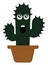 Screaming cactus, vector or color illustration