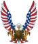 Screaming Eagle with American Flag Wings Vector Clip Art