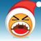 screaming emoticon with santa hat. Vector illustration decorative design