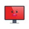 Screaming face on computer screen emoticon