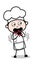 Screaming in Fear - Cartoon Waiter Male Chef Vector Illustration