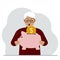 Screaming old man holds a piggy bank, a coin falls into the piggy bank. The concept of saving finance, savings