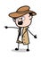 Screaming - Retro Cartoon Police Agent Detective Vector Illustration