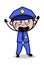 Screaming - Retro Cop Policeman Vector Illustration