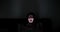 Screaming spooky woman in darkness